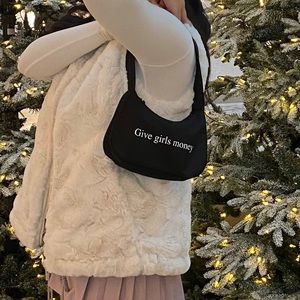PRAYING “GIVE GIRLS MONEY” SHOULDER BAG